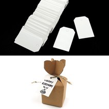 무지 종이 라벨 네임택 포장 데코 카드 100매 -W