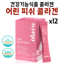 어린 피쉬 콜라겐 건강기능식품 콜라겐 피부보습 자외선 손상피부 3270mg 저분자 콜라겐 펩타이드, 30정, 5g, 12개