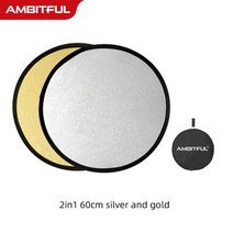 30cm 2 인 1 멀티 디스크 디퓨저 라이트 라운드 반사판 및 가방 휴대용 접이식 실버 골드 화이트 사진 스튜디오용, 60cm Gold Silver