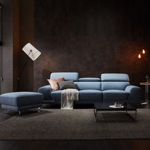 보니애가구 수프레모 생활방수 아쿠아텍스 AQUATEX 4인용 패브릭소파+보조 패브릭 소파, 스카이블루
