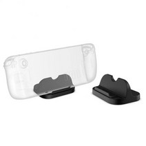 스팀덱도킹스테이션듀얼센스백버튼플스듀얼쇼크 스위치 게임 콘솔 홀더 도크 디스플레이 스토리지 스탠드, 01 Black