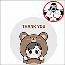 땡큐스티커 튼튼 인쇄물 인형탈 곰돌이