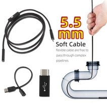 내시경 카메라 유연한 모바일 전화 USB 자동차 안드로이드 스마트 폰 프로브 유형 C, CHINA, 2m, 5.5mm Soft Cable, 5.5mm Soft Cable