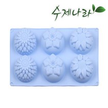 [자연의숲] 꽃모음6구 100g 몰드 실리콘몰드 천연비누 석고방향제 석고오너먼트 캔들 수제비누 다구몰드 수제나라