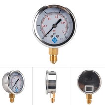 압력게이지 1/4 BSP 압력 컴파운드 진공 게이지 글리세린 충전 68mm 다이얼 Vac ~ 10000 Psi 하단 마운트, 01 0-1bar 0-15psi