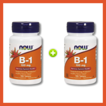 1+1 비타민B1 티아민 HCI 나우푸드 100mg 100타블렛, 나우푸드 비타민B-1 100정 x 2