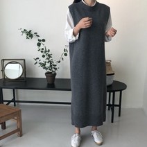 블링앤수 넉넉한 여성 기본핏 라운드넥 원피스 KZZ129
