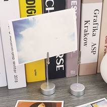 심플 원통형 메모 집게 실버, 단품