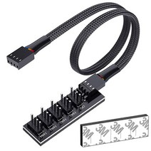 마더보드 PWM 팬 허브 스플리터 4핀 슬리브 1-5 스플리터 5 웨이 PC CPU 케이스 내부 냉각 케이스 팬 전원 연장 스플리터 어댑터 케이블 ATX 컴퓨터 케이스 쿨러 케이스, 1 Pcs