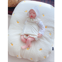 제이앤제나 신생아부터 허리에 무리 없는 커버분리 역류방지쿠션 - 백수 레몬 자수, 백수 레몬 뒷면메쉬(커버+솜)세