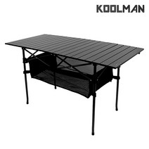 쿨맨 알루미늄 접이식 오토캠핑 테이블, 블랙
