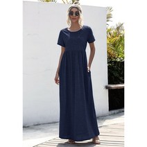 여성 여름 보헤미안 긴 맥시 드레스 여성 짧은 소매 저녁 파티 해변 드레스 sundress