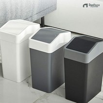 [스텐하우스]스윙 휴지통 사각 10L, 색상:블랙, 단품