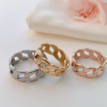 [써지컬스틸] 플랫 체인 반지