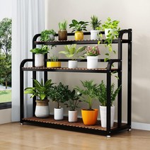 대형 다육이 진열대 선반 화분걸이 정리대 거치대 꽃, L_화이트 프레임 탄화목 120x40x100