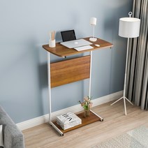 스탠딩 데스크 접이식 책상 보조 이동 간편 폴딩 노트북 테이블, 29탄-커피색