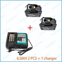 마키다배터리호환 마키타 18VRC LED 디스플레이 3A 6AH BL1890 도구 전원 USB Prot 18VRF, 3.1 charger 2 battery