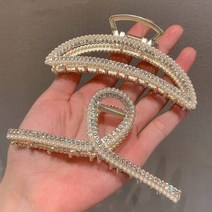 디아픽 여성 헤어 올림머리 큐빅 집게핀 진주 헤어핀 집게머리핀