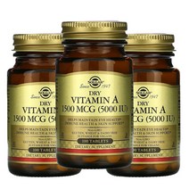 솔가 드라이 비타민 A 1500mcg 5000IU Tablets 100정 3개