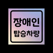 자동차 탈부착자석스티커 LMCM-91 장애인 탑승차량, 반사-실버