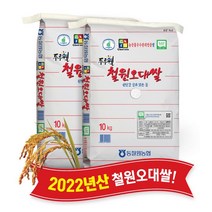 [당일도정] [동철원농협 직접운영] 2022년산 두루웰 철원오대쌀, 백미 10kg x 2포
