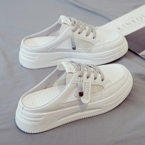 여성 2022 봄/여름 통굽 뮬 운동화 슬리퍼 메쉬 통기성 여성 키높이 스니커즈 뮬 3cm