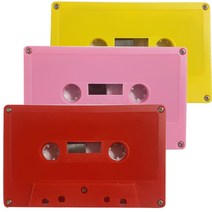 컬러 오디오 카세트 공테이프 60분 테이프 5개입 (케이스 포함) DIY 라벨 증정, 레드(Red) 카세트 공테이프 60분 5개
