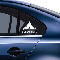 캠핑 카라반 텐트모양 Camping 데칼스티커 레이실내 데칼시트 자동차선물 첫차꾸미기, 1개, 블랙 소형