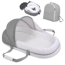 다기능 휴대용 아기침대 수면 둥지 여행 침대 신생아용 아기 유아용 아기침대 아기용, 02 B Gray