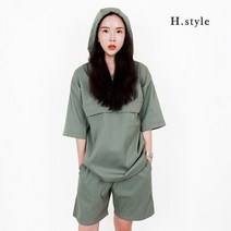 H스타일(PR)반팔후드아노락세트 공용 트레이닝 반바지