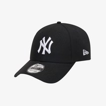 뉴에라 [뉴에라][공용]MLB 뉴욕 양키스 베이직 화이트 온 블랙 볼캡 (12836257)