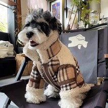 겨울 패션 후리스 강아지옷 중소형 두꺼운 반려견 코트, 브라운, XL
