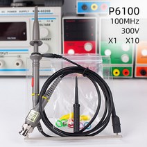 오실로스코프 용 100MZH 300MHZ 500MHZ 프로브 Dso138 악어 클립이있는 Fnirsi 1013d 감쇠기 1X 10X X100, 09 P6100 1pcs