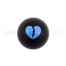 JDM 오목 깨진 심장 볼 스틱 기어 시프트 노브 레버 자동차 레이싱 라운드 시터 액세서리, 01 Black-blue, 01 Black-blue