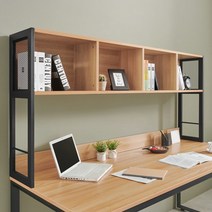 e스마트 스틸철망 책상책꽂이 1800, 아카시아_블랙