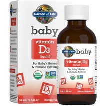 미국직구 Garden of Life 자연유래 Baby Vitamin D3 Liquid gluten-free 600 IU (15 mcg 54.0그램 1팩, 수량, 상세참조