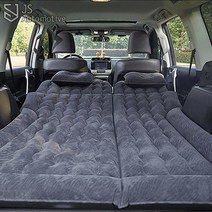 JS automotive 캠핑필수템 반폴딩가능 차박 에어매트 편리한 공기주입 시거잭 에어펌프 자충매트리스 여행 용품, 그레이