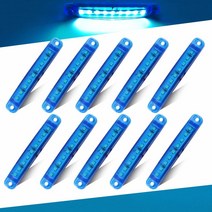 Teguangmei 10개 화이트 사이드 마커 조명 1224V 9LED 9.9cm 전면 후면 LED 표시등 트럭 밴 캐러밴 보트 버스 SUV 라이트, blue