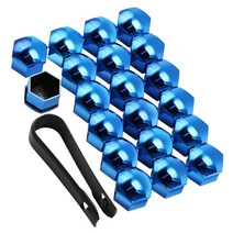 캡 머리접시 너트 볼트 20pcs 17mm 휠 러그 너트 센터 커버 캡 + 제거 도구 폭스 바겐 골프 Passat Cabrio 아우디 A1 A3 A4 Q5 Q7 TT 자동차 스타, 03 파란