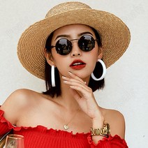 Pealy 2021 여성 펑크 선글라스 남성 빈티지 메탈 스프링 안경 다리 원형 선글라스
