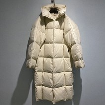 구스베개 호텔베개 크라운구스배게 거위털배게 여성 겨울 다운 코트 분리형 베개 칼라 두꺼운 따뜻한 특대 느슨한 긴 코트, s 100cm (m l 120cm), l