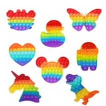 안점검사 kc인증필 팝잇 푸시팝 푸쉬팝 레인보우 뽁뽁이 무지개꾹꾹이 스트레스 해소 장난감, 레인보우 푸시팝_공룡