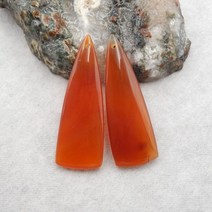 비즈공예 원석 준보석 천연 레드 마노 여성 귀걸이 액세서리 DIY 쥬얼리 제작 40x15x4mm7g, 한개옵션0