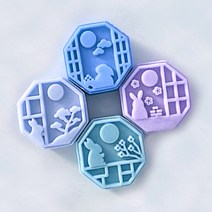 전통 달 토끼 4종 수제몰드 세트 새해 설날 추석 명절 신년 비누만들기, 토끼 2호