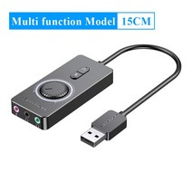 블루투스앰프 프리앰프 파워앰프 Vention-USB 사운드 카드 오디오 인터페이스 외부 잭 3.5mm 마이크 스피, 01 15CM