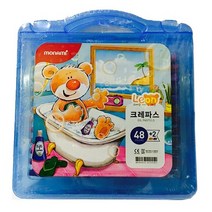 (모나미) 귀여운 아기곰레온 48색 B 아동 어린이 미술 색칠 놀이 용품 크레파스