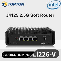 소형미니PC 미니 휴대용 산업용 한뼘 셀러론 J4125 2.5G 라우터 4x 인텔 i226-V 2500M LAN 2x ddr4 HDMI1.4 DP1.2 팬리스 PC OPNsense, [02] OPNsense, [01] 미국, [07] 16GB DDR4 256GB SSD