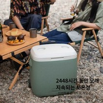아이스박스 휴대용 차박 아이스탱크 보냉쿨러 감성캠핑 손잡이 얼음 쿨러 미니, 그린/28L
