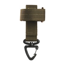 shangren 등반 로프 보관 버클 작업 소방관 장갑 홀더 행거 열쇠 고리 부착 버클 회전식 회전 후크 액세서리, 230x125mm, 나일론 메탈, 카키색 옷감