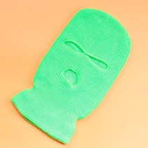3홀 발라클라바 마스크 양모 방풍 오토바이 야외 스포츠 겨울용 따뜻한 스키 라이딩 파티 풀 페이스 모자, 06 green